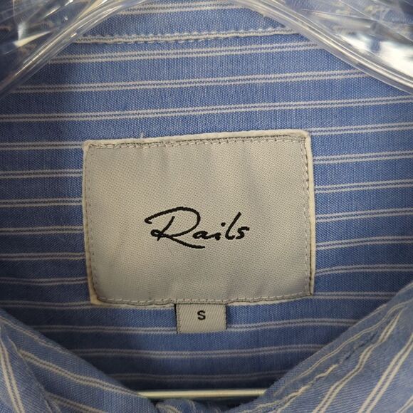 Rails Lizzi Ruffle Pinstripe Blouse Size Small - Picture 5 of 7